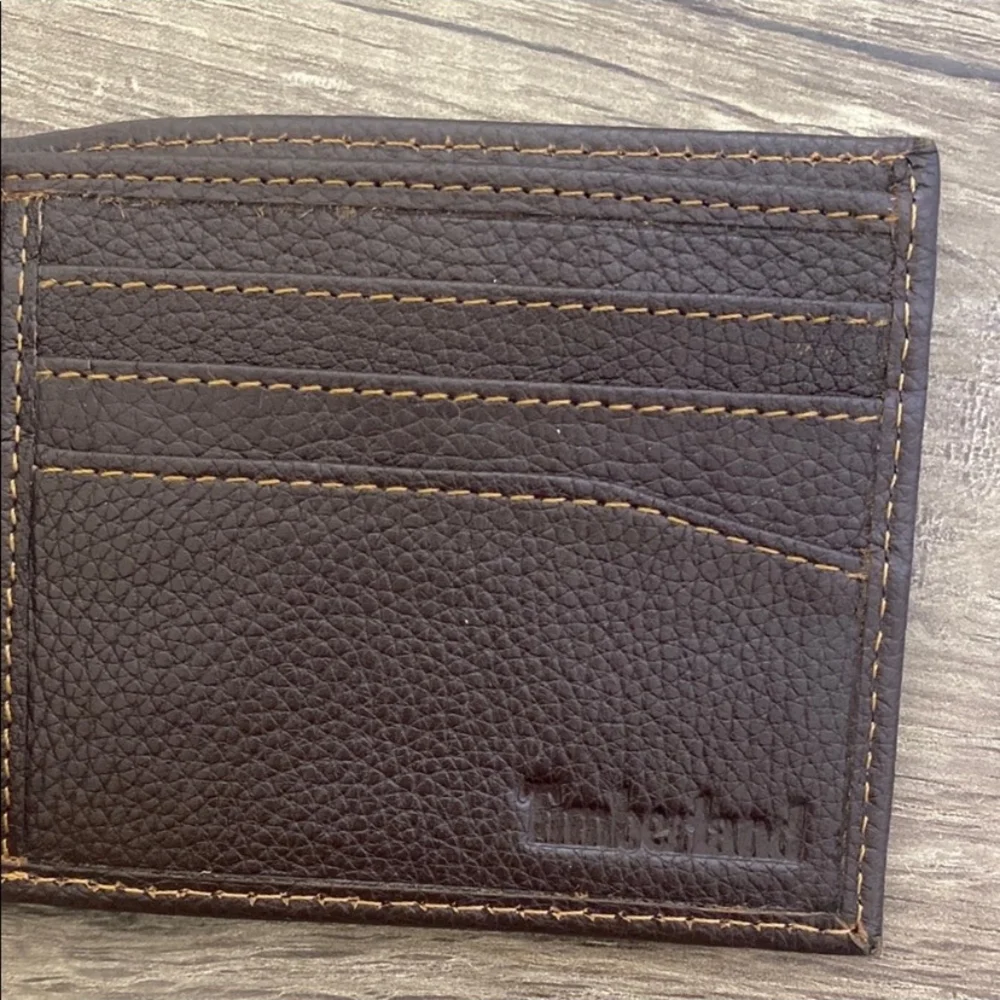 Timberland Dark Brown Leather Card Holder